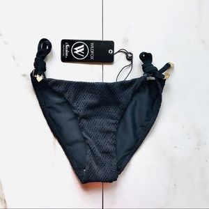 NWT Wildfox Net Black Side Tie Bikini Bottoms